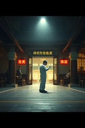 夜里提着纸灯笼走过青石阶的背影