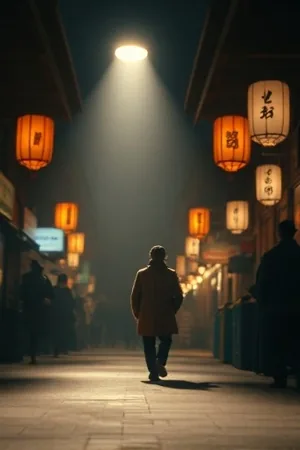 河滩上支起的白色幕布与老式放映机